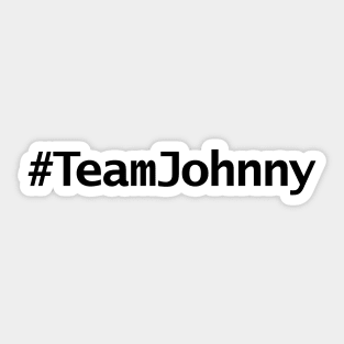 Team Johnny Hashtag Minimal Typography Black Text Sticker